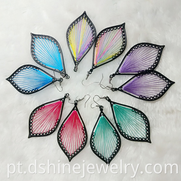 Silk Thread Leaf Shape Earring